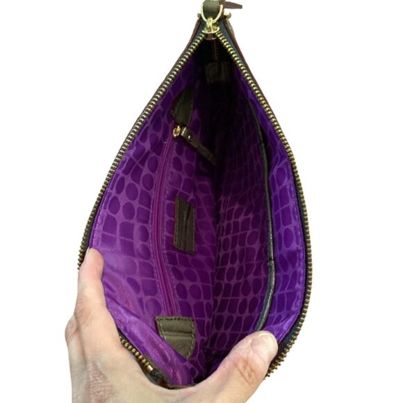 Kate Spade Wellesley Byrd Shoulder Bag – Green Croc Embossed, Gold Hardware, EUC - Picture 5 of 9